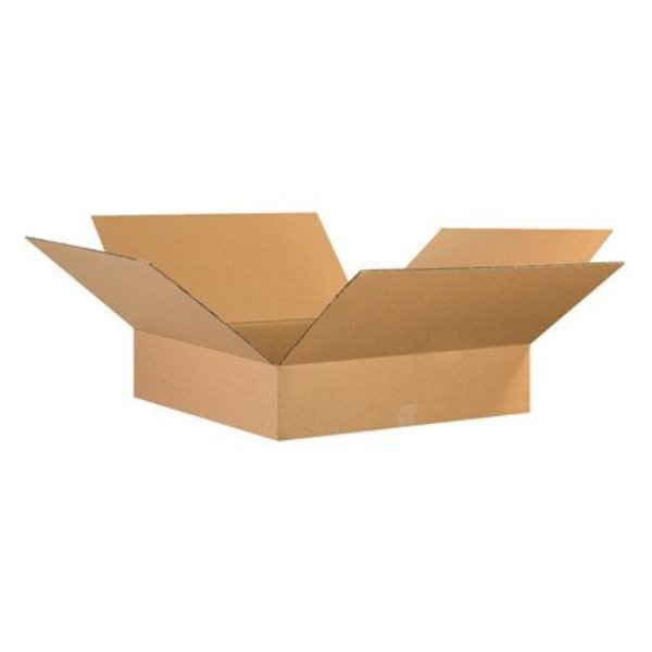 Box Packaging Flat Cardboard Corrugated Boxes, 26"L x 26"W x 8"H, Kraft 26268